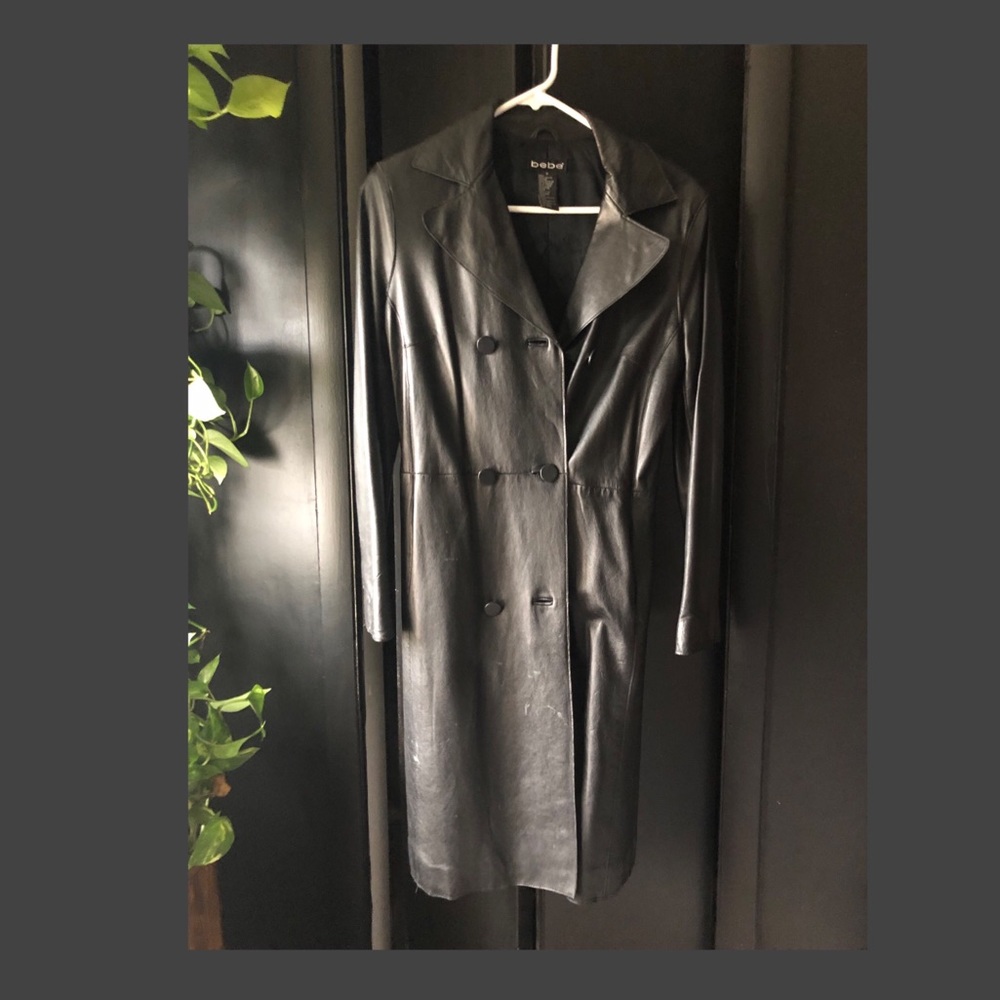Bebe leather trench coat